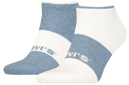 Levi's 2 stuks Unisex Sustainable Low Cut Socks Wit,Blauw,Versch.kleure/Patroon,Grijs - Maat 35/38,Maat 43/46