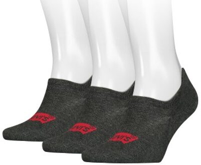 Levi's 3 stuks Footie High Rise Batwing Logo Socks Grijs,Wit,Blauw - Maat 39/42,Maat 43/46