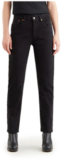 Levi's 501 high waist straight leg cropped jeans Zwart - W28/L28