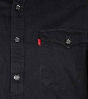 Levi's Barstow regular fit overhemd van denim met klepzakken Zwart - L