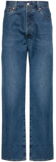 Levi's Blauwe Denim Jeans met Whiskering Effect Levi's , Blue , Heren - W32,W30,W31,W33,W34