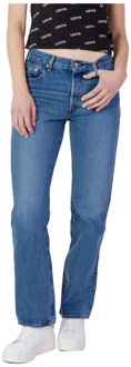 Levi's Blauwe Jeans met Versleten Effect Levi's , Blue , Dames - W30 L30