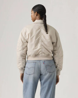 Levi's Bowie crop bomber chateau gray - maat XS Beige