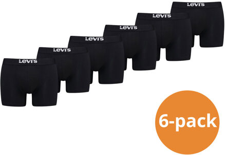 Levi's Boxershorts Heren 6-pack Solid Organic Cotton Black-M Zwart - M