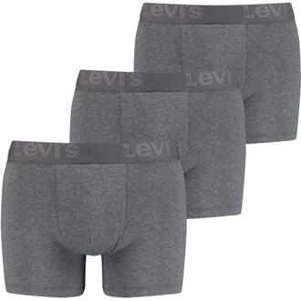 Levi's Boxershorts Premium Brief Heren Grey Melange 3-Pack-M Grijs