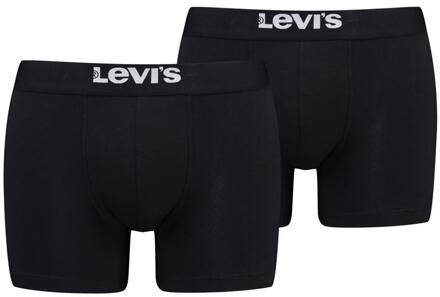 Levi's Boxershorts Solid Basic Organic Cotton 2-pack Black-M Zwart - M