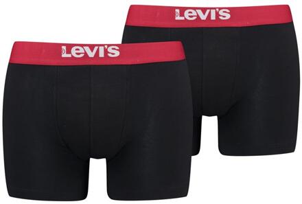 Levi's Boxershorts Solid Basic Organic Cotton 2-pack Black / Red-XL Black/Red - XL