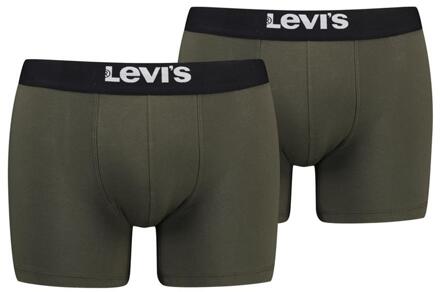 Levi's Boxershorts Solid Basic Organic Cotton 2-pack Khaki-L - L