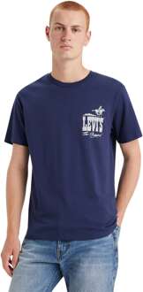 Levi's Classic graphic t-shirt westen logo naval academy Blauw - M