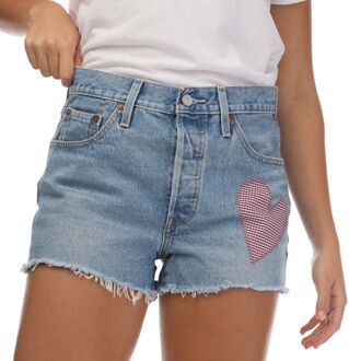 Levi's Dames Levis 501 Original Korte Broek in Denim - maat Blauw