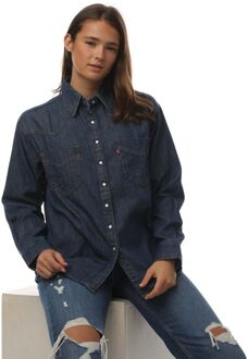 Levi's Dames Levis Donovan Western overhemd in Denim Blauw - EU 36 / UK 8