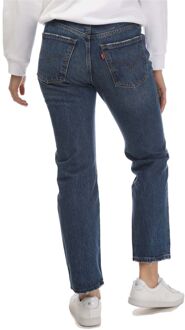 Levi's Dames Levis Middy Straight Jeans in Denim Blauw