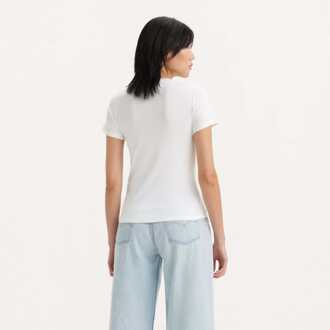 Levi's Dames-T-shirt Levis Ribbed Baby in Wit - maat EU 36 / UK 8