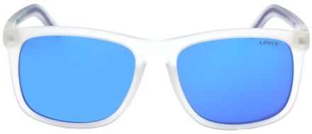 Levi's Gekoelde Vierkante Blauwe Spiegelsunglasses Lichtgrijs