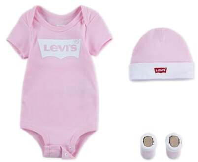 Levi's Giftset met romper slofjes en mutsje 3-delig Roze - 68