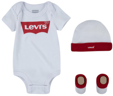 Levi's Giftset met romper slofjes en mutsje 3-delig Wit - 68