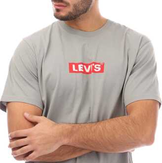 Levi's Heren Levis Relaxed Fit Box Tab T-shirt in Grijs
