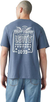 Levi's Heren Logo Relaxed Fit T-Shirt (Indigo) - maat S Paars