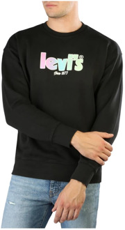 Levi's Heren Sweatshirt, effen kleur, lange mouwen Levi's , Black , Heren - L,M
