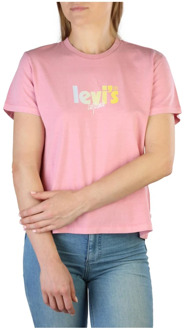 Levi's Lente/Zomer Dames T-shirt Levi's , Pink , Dames - L,M,S,Xs
