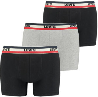 Levi's Levi's boxershorts 3-pack zwart-grijs - L