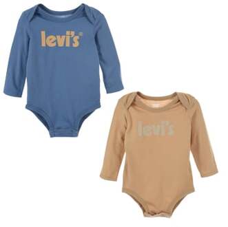 Levi's Levi's®2 pack Bodies blauw/tofu - van 0 - 6 maanden