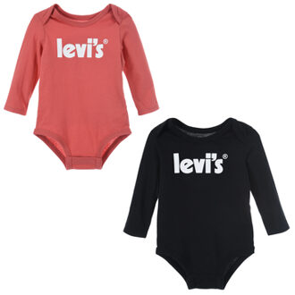 Levi's Levi's®2 pack Bodies zwart/grijs - van 0 - 6 maanden
