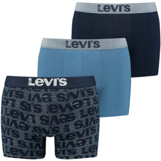 Levi's Levis Boxershorts Giftbox Denim Logo AOP 3-pack Blue Combo-XL