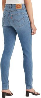 Levi's Levis Dames/Dames 721 Leather Patch High Rise Skinny Jeans (Blauw) - 27W/32L