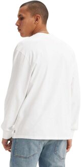 Levi's Levis Heren Klassiek Relaxed Fit T-shirt met lange mouwen (Wit) - maat S
