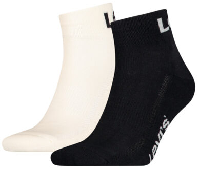 Levi's Levis Quarter Sokken Sport Logo 2-pack Black/Marshmellow-35/38 - 35/38