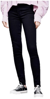 Levi's Mile high waist super skinny fit jeans met stretch Zwart - W24/L30