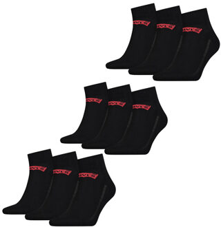 Levi's Quarter Sokken 9-pack Batwing Logo Zwart-35/38 - 35/38