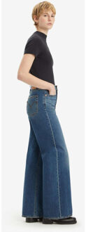 Levi's Ribcage wide leg polar permiter mid blue denim Blauw - 27-32