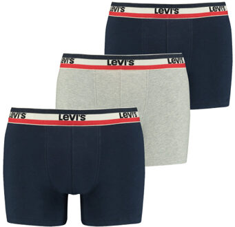 Levi's Sportswear logo boxer 3-pack 100002870 001 navy/ grey melange Blauw