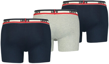 Levi's Sportswear logo boxer 3-pack 100002870 001 navy/ grey melange Blauw