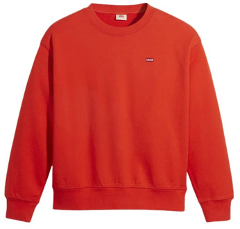 Levi's Standard sweater met logoborduring Oranjerood