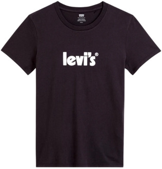 Levi's The Perfect Tee T-shirt met logoprint Zwart - S