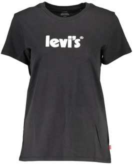 Levi's The Perfect Tee T-shirt met logoprint Zwart - XS