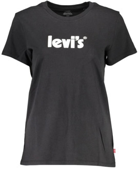 Levi's The Perfect Tee T-shirt met logoprint Zwart - XS