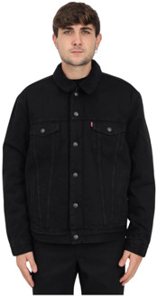 Levi's Type 3 Sherpa spijkerjas met teddy voering Zwart