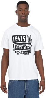Levi's Witte T-shirts en Polos met Western Print Levi's , White , Heren - L,M