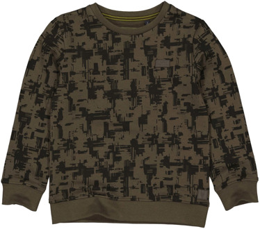 Levv Jongens sweater bob aop greyish grunge Groen - 116
