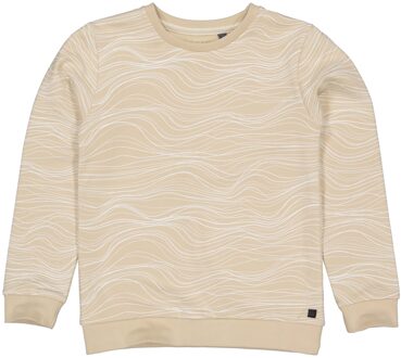 Levv Jongens sweater - Denn - AOP Grijs zand wave - Maat 176