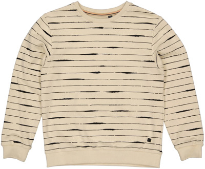 Levv Jongens sweater falko aop sand stone stripe Ecru - 176