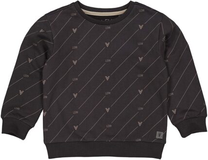 Levv Jongens sweater gerben aop raven Grijs - 122