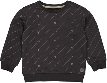 Levv Jongens sweater gerben aop raven Grijs - 128