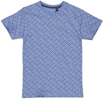 Levv Jongens t-shirt - Kaden - AOP blauw tekst - Maat 140
