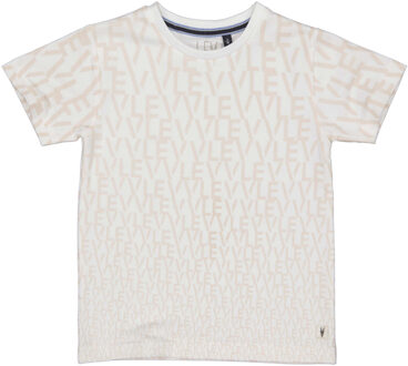 Levv Jongens t-shirt mark aop white text Ecru - 104