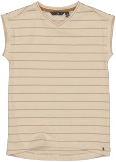 Levv Meisjes t-shirt - Delphi - AOP Creme streep - Maat 140